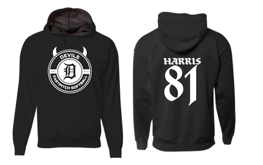 Devils Fast Pitch Hoodie (Custom with Name & Number)